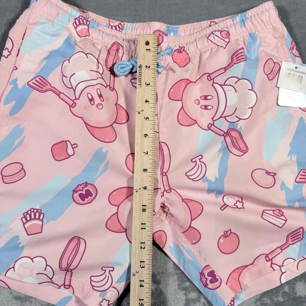 Nintendo Kirby Chef Pink Swim Trunks Board Shorts Mens Medium SHM5233KBYPP01